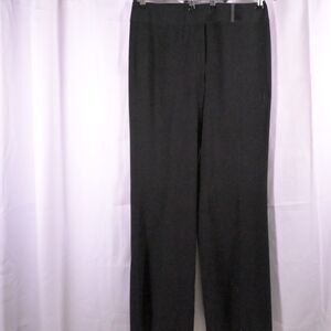 T Tahari Black Straight Leg Dress Pants Womens 12 35x33.5 Faux Belt